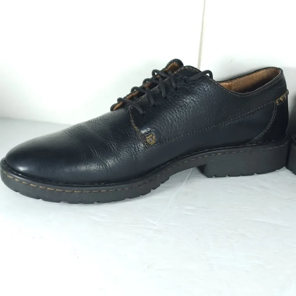 Born Men's Samson US 9 Black Leather Lace up Casual Oxford Shoes H43403